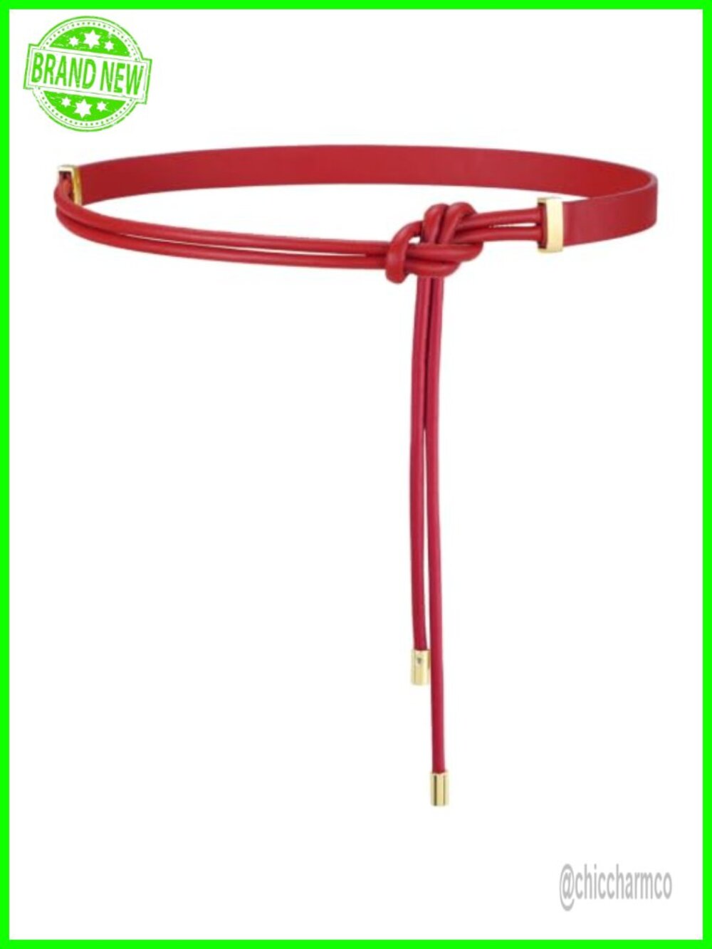 Faux Leather Knotted Thin Waist Rope Belt for Dresses Jeans Pants